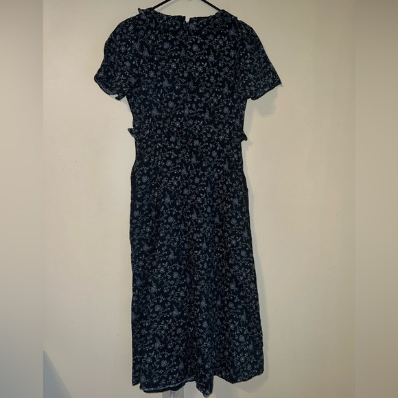 Madewell Ruffled Tiered Black Floral Midi Dress in Dotted Vines size 2 - Picture 5 of 5